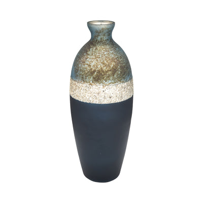 Glass 16" Tri-Coloured Glittered Vase|Vase brillant de 16 po en verre à trois couleurs