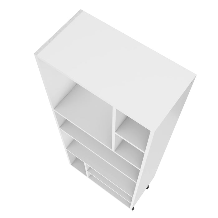 Manhattan Comfort Warren Tall Bookcase with 8 Shelves - White & Black