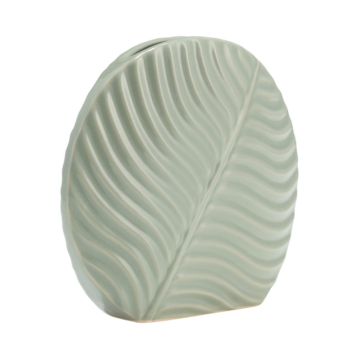 Ceramic 7\" Round Botanical Vase - Cucumber