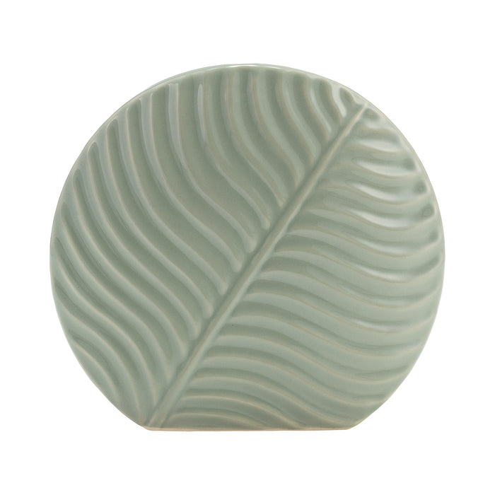Ceramic 7\" Round Botanical Vase - Cucumber