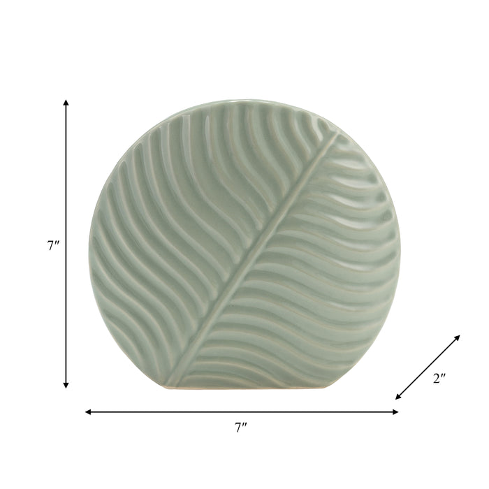 Ceramic 7\" Round Botanical Vase - Cucumber