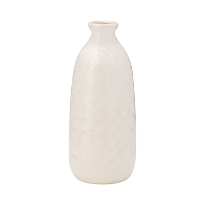 Ceramic 12" Circles Vase - Beige | Vase de 12 po en céramique à motif de cercle - beige