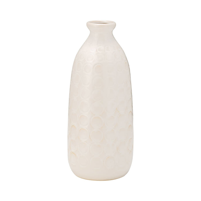 Ceramic 12\" Circles Vase - Beige