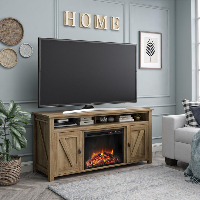 Ameriwood Home Farmington Electric Fireplace TV Console for TVs up to 60\" - Natural