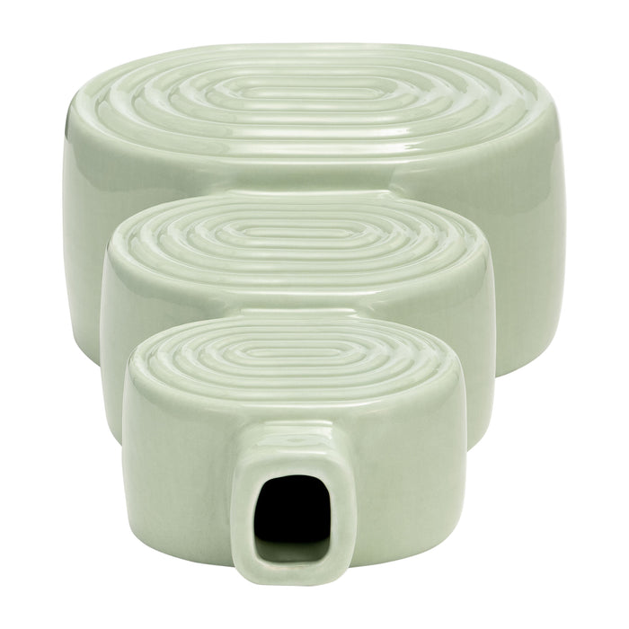 Ceramic 12\" Stacked Circles Vase - Cucumber