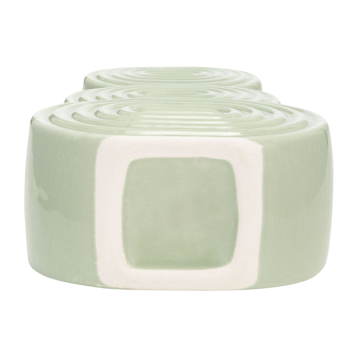 Ceramic 12\" Stacked Circles Vase - Cucumber