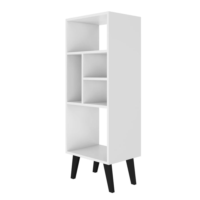 Manhattan Comfort Warren Mid-High Bookcase with 5 Shelves - White