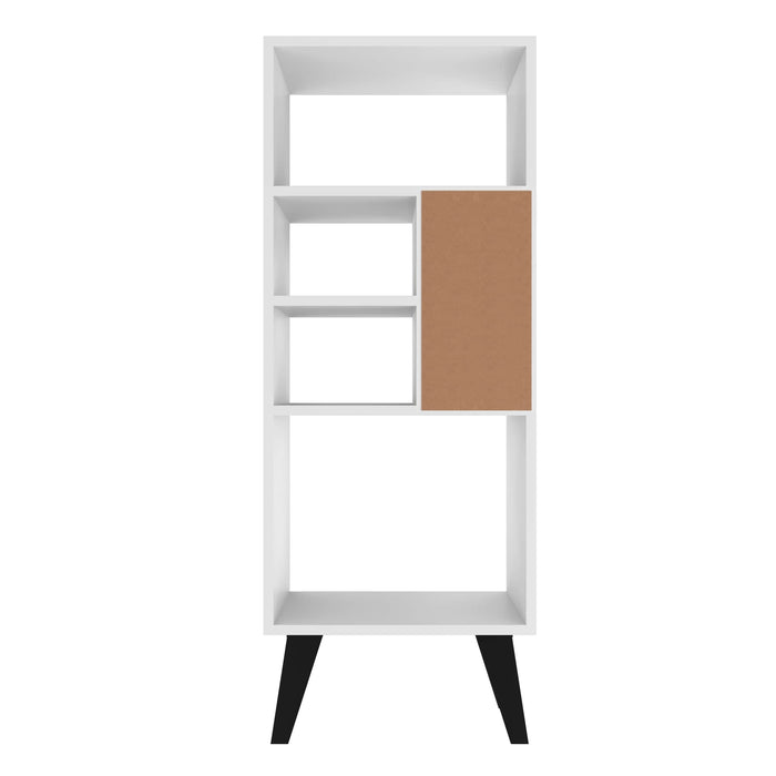 Manhattan Comfort Warren Mid-High Bookcase with 5 Shelves - White