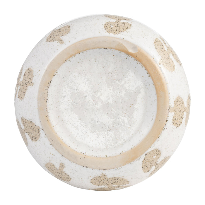 Ceramic 10\" Botanical Vase - Ivory