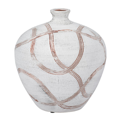 Ceramic 9" Round Globe Vase - White|Vase globe rond de 9 po en céramique - blanc