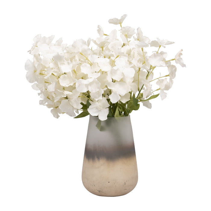 Glass 9\" Antique Finish Vase - Ivory