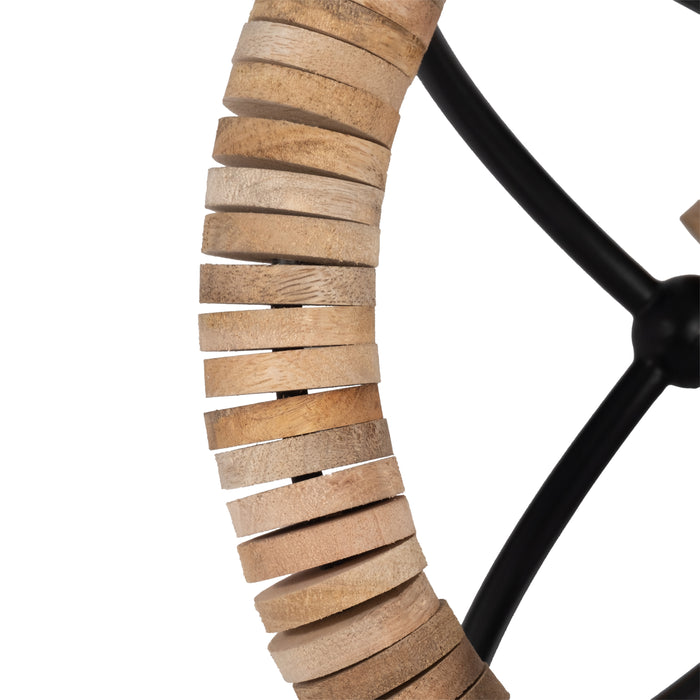 Metal 9\" Abacus Orb - Natural and Black