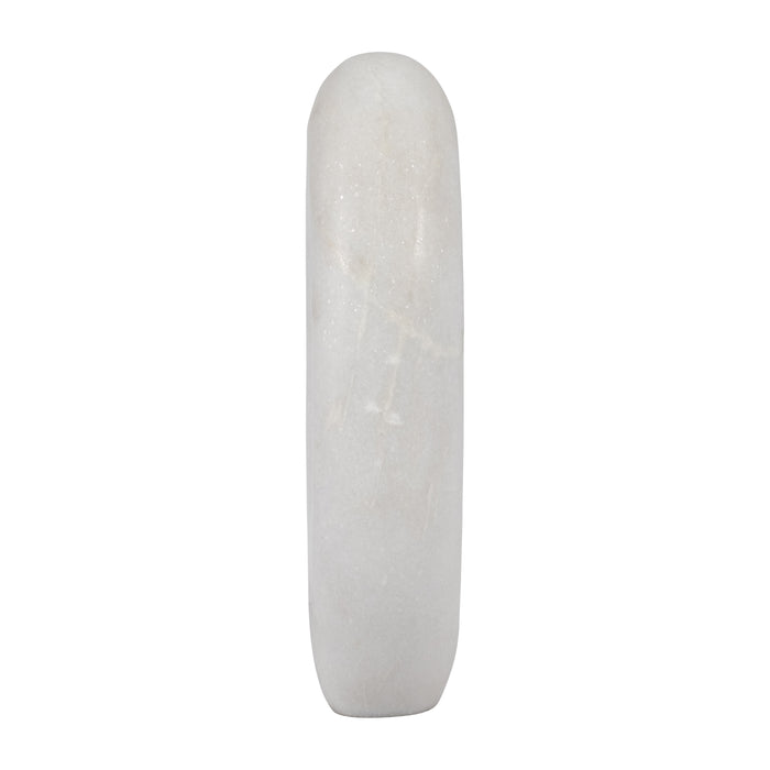 Marble 9\" Oval Sculpture - White