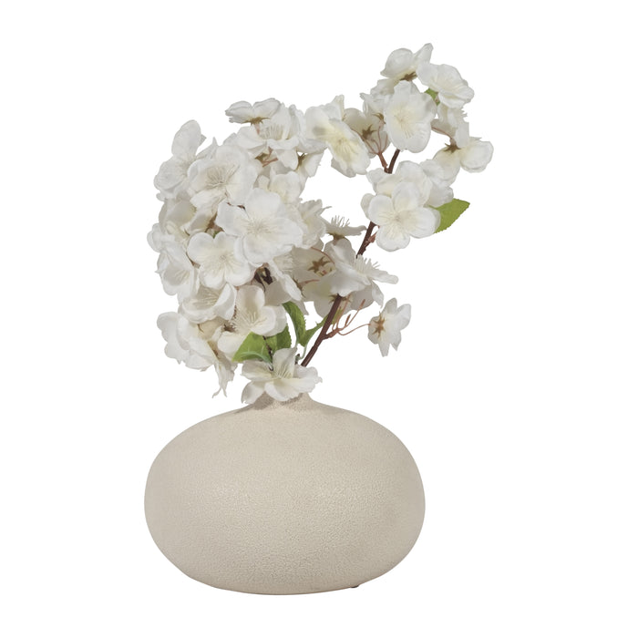 Ceramic 5\" Round Volcanic Vase - Cotton