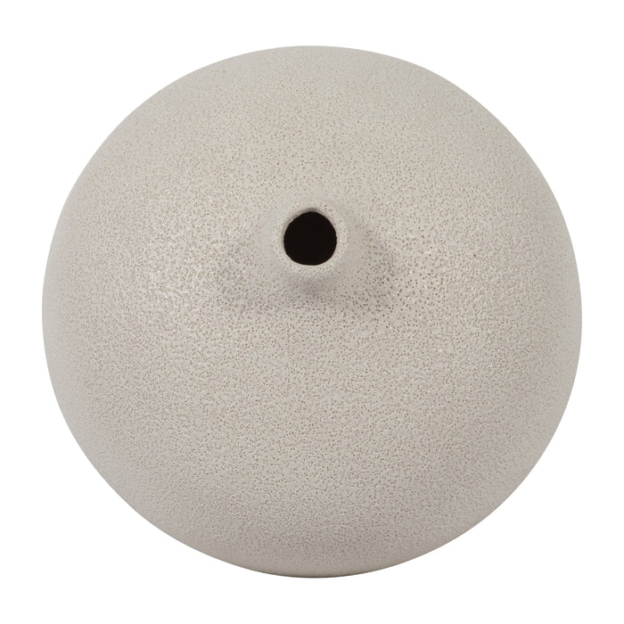 Ceramic 5\" Round Volcanic Vase - Cotton