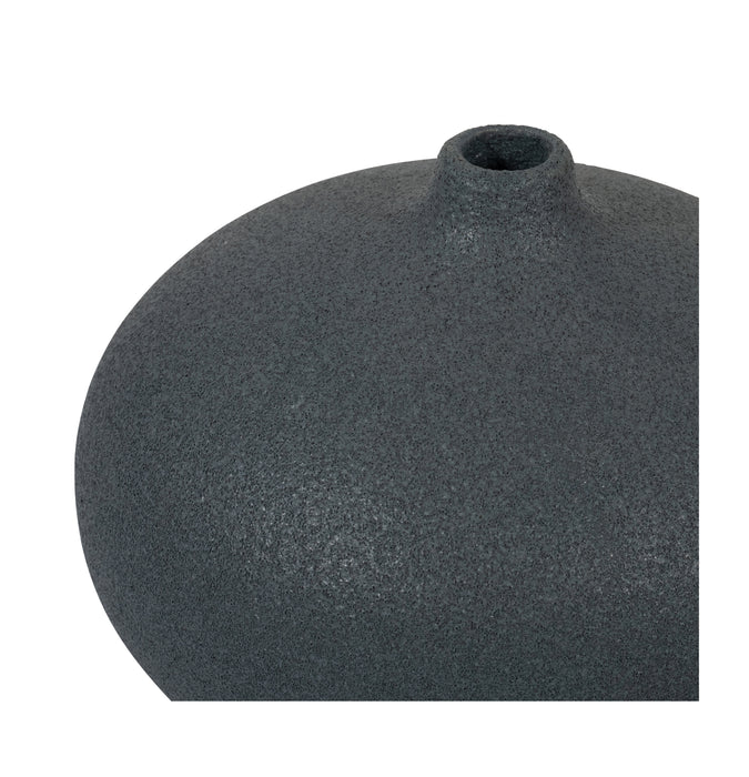 Ceramic 5\" Round Volcanic Vase - Navy