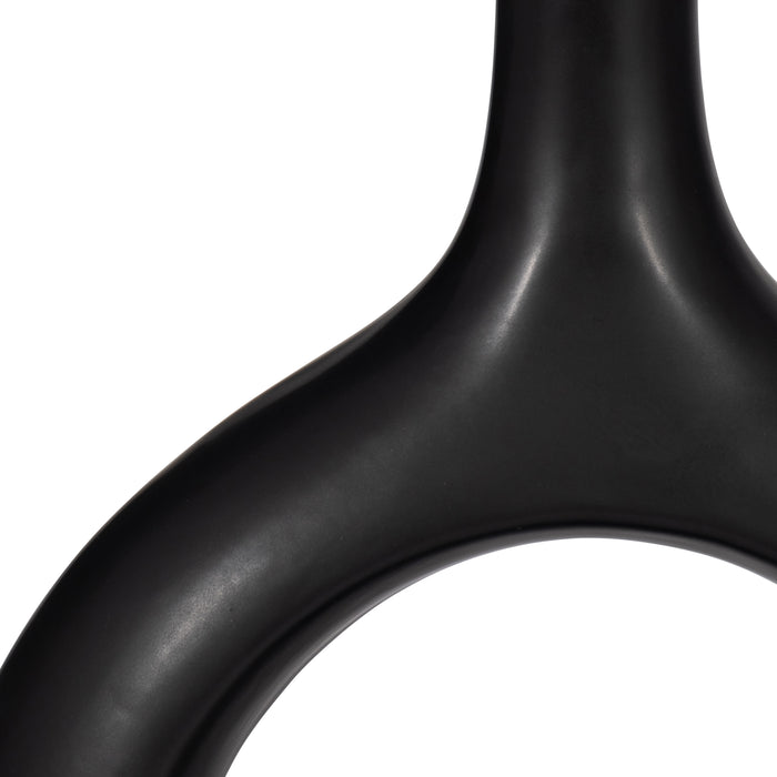 Ceramic 9\" Curved Open Cut-Out Vase - Black