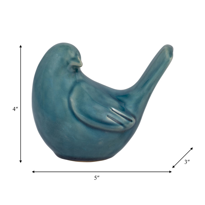 Ceramic 5\" Side View Bird - Blue