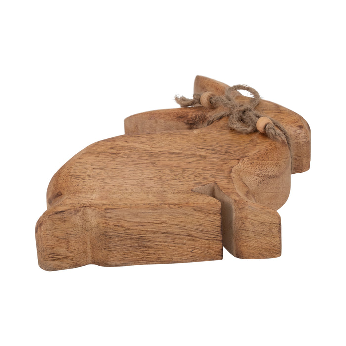 Mango Wood 8\" Bunny - Brown