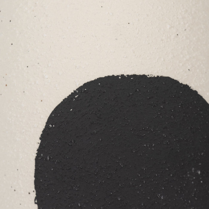 Ceramic 15\" Funky Vase - Ivory and Black