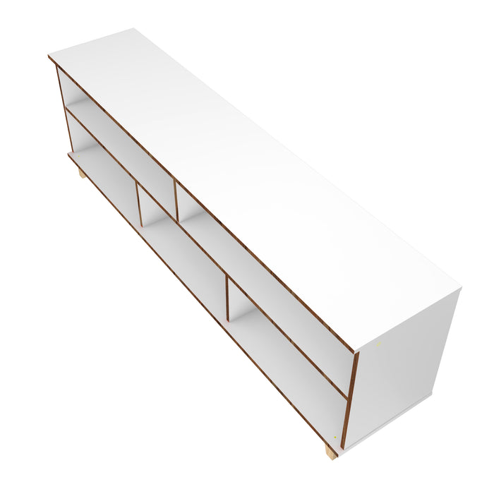 Manhattan Comfort Warren 70.87\" TV Stand with 5 Shelves - White & Oak