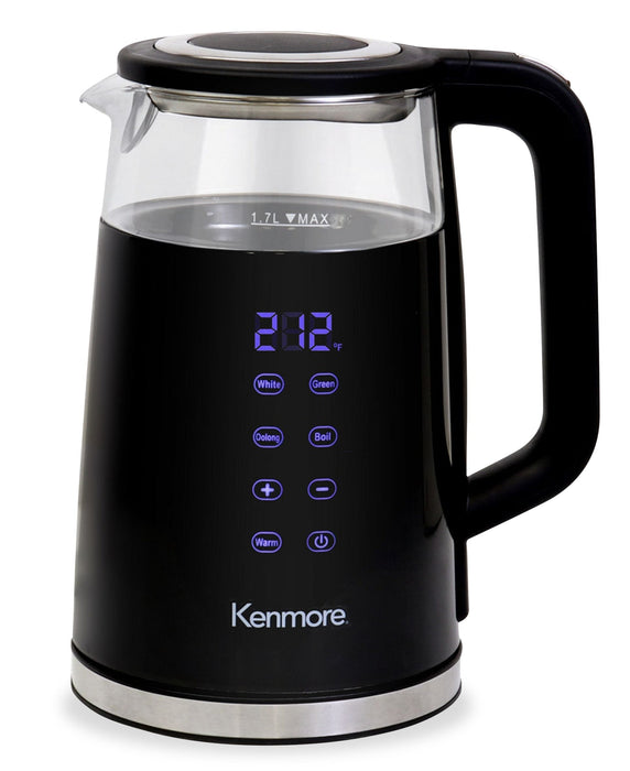Kenmore Double Wall Digital Glass Kettle with Touch-Activated Controls - KKTKDB1.7L