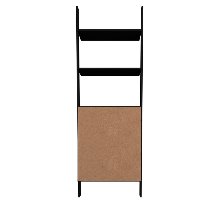 Manhattan Comfort Cooper Ladder Display Accent Cabinet with 2 Floating Shelves - Black