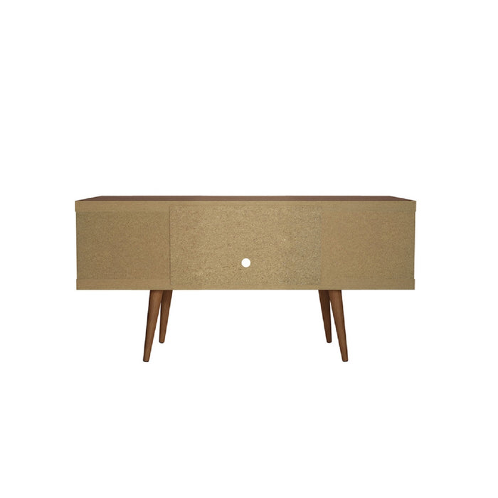 Manhattan Comfort Utopia 53.14\" TV Stand with Splayed Wooden Legs & 4 Shelves - Maple Cream