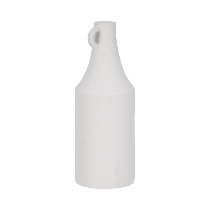 Dolomite 12\" Rough Textured Bottle Vase - White