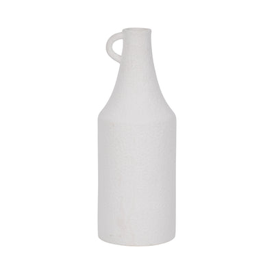 Dolomite 12" Rough Textured Bottle Vase - White|Vase en forme de bouteille de 12 po en dolomite à texture rugueuse - blanc