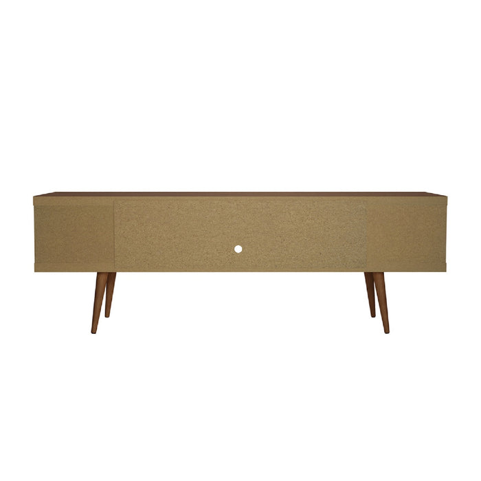 Manhattan Comfort Utopia 70.47\" TV Stand with Splayed Wooden Legs & 4 Shelves - Maple Cream