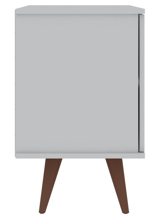 Manhattan Comfort Hampton 2-Shelf Accent Cabinet with Solid Wood Legs - White
