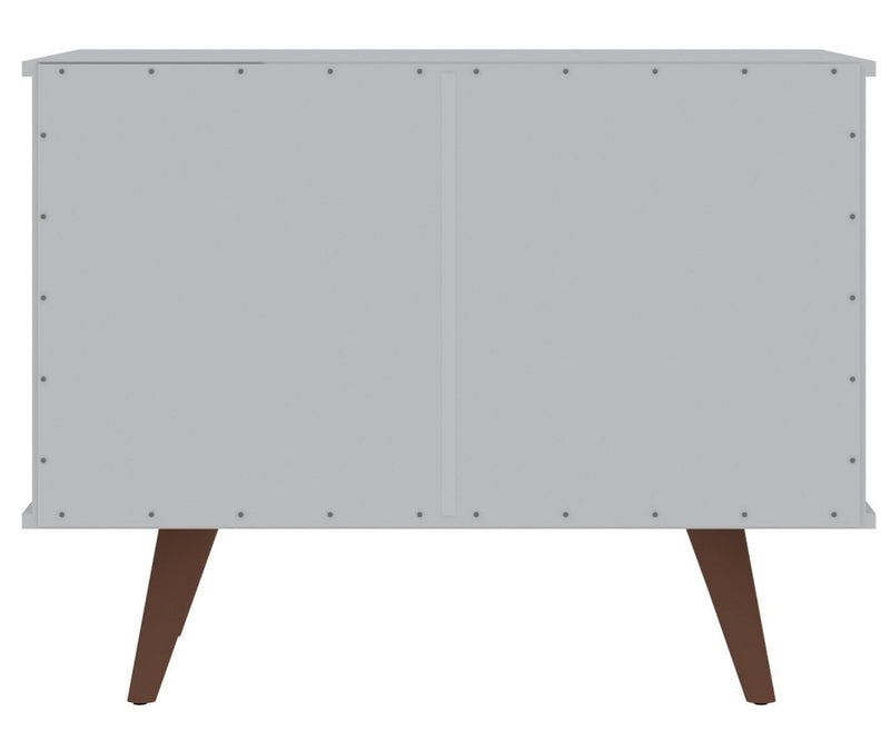 Manhattan Comfort Hampton 2-Shelf Accent Cabinet with Solid Wood Legs - White
