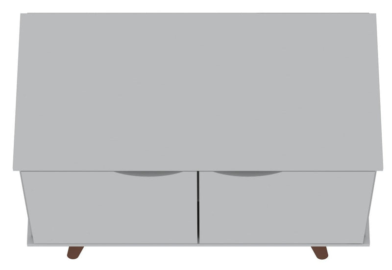 Manhattan Comfort Hampton 2-Shelf Accent Cabinet with Solid Wood Legs - White