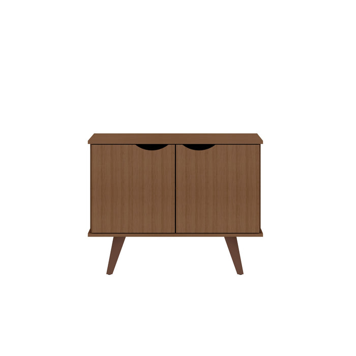 Manhattan Comfort Hampton 2-Shelf Accent Cabinet with Solid Wood Legs - Maple Cream