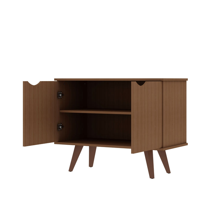 Manhattan Comfort Hampton 2-Shelf Accent Cabinet with Solid Wood Legs - Maple Cream