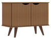Manhattan Comfort Hampton 2-Shelf Accent Cabinet with Solid Wood Legs - Maple Cream