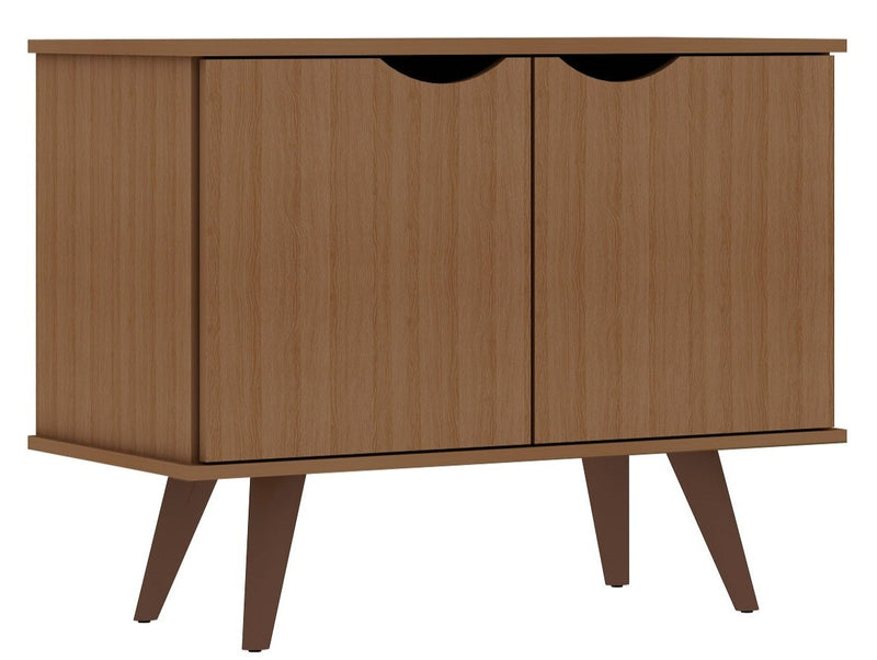 Manhattan Comfort Hampton 2-Shelf Accent Cabinet with Solid Wood Legs - Maple Cream