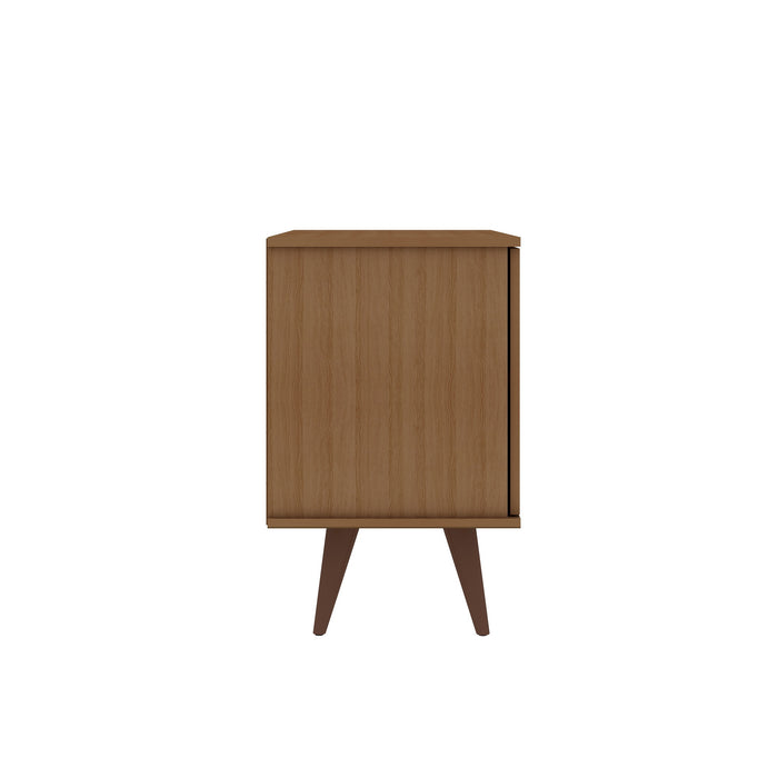 Manhattan Comfort Hampton 2-Shelf Accent Cabinet with Solid Wood Legs - Maple Cream
