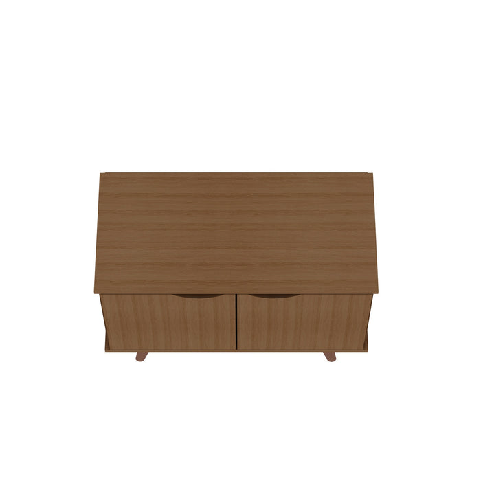 Manhattan Comfort Hampton 2-Shelf Accent Cabinet with Solid Wood Legs - Maple Cream