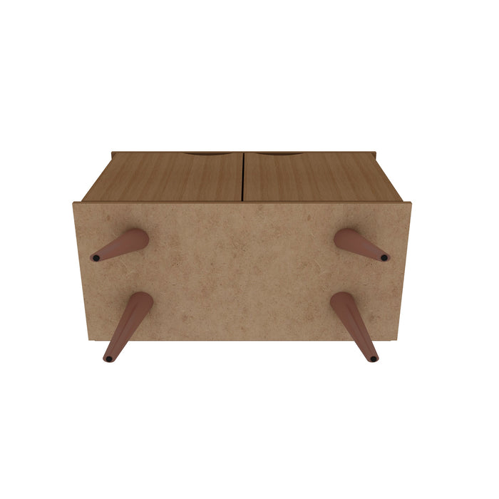 Manhattan Comfort Hampton 2-Shelf Accent Cabinet with Solid Wood Legs - Maple Cream
