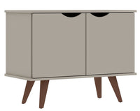 Manhattan Comfort Hampton 2-Shelf Accent Cabinet with Solid Wood Legs - Off White