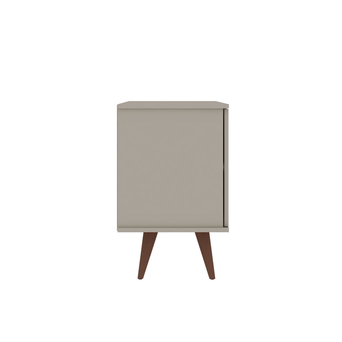 Manhattan Comfort Hampton 2-Shelf Accent Cabinet with Solid Wood Legs - Off White