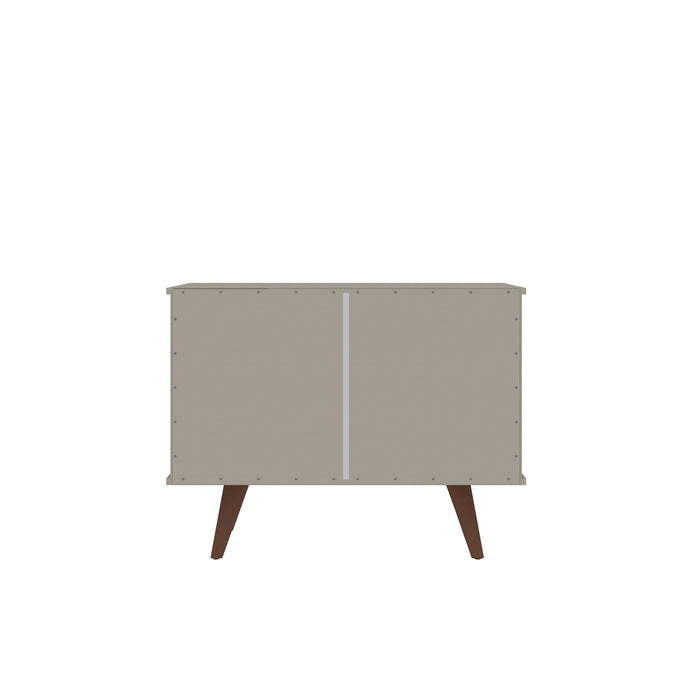 Manhattan Comfort Hampton 2-Shelf Accent Cabinet with Solid Wood Legs - Off White