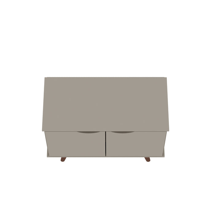 Manhattan Comfort Hampton 2-Shelf Accent Cabinet with Solid Wood Legs - Off White