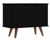 Manhattan Comfort Hampton 2-Shelf Accent Cabinet with Solid Wood Legs - Black