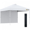 Outsunny 10' X 10' Pop Up Canopy Tent With Sidewall And Bag, White