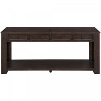 Gracie Solid Wood Console Table With Drawers And Shelf - Espresso 