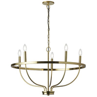 Dainolite Cesar 5 Light Chandelier Aged Brass Lamp