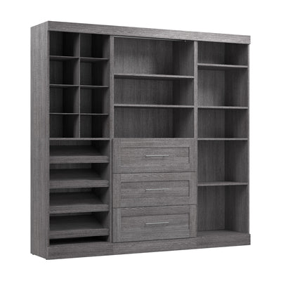 Bestar Pur 86 W Closet Organizer System - Bark Grey|Système d’organisateur de garde-robe Pur de Bestar de 86 po (L) - gris écorce